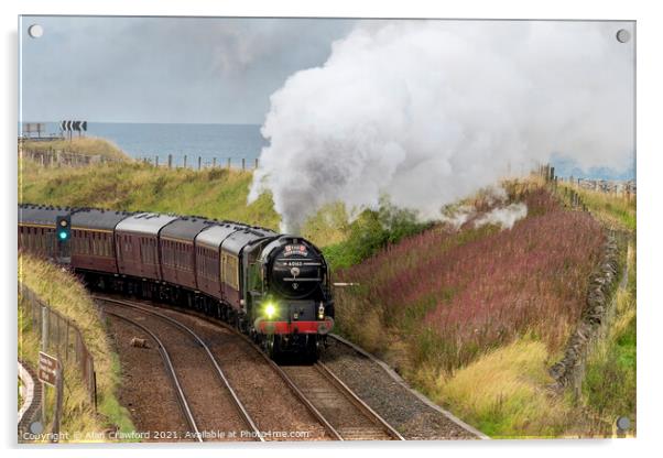 The Aberdonian Steam Engine 60163 Acrylic by Alan Crawford