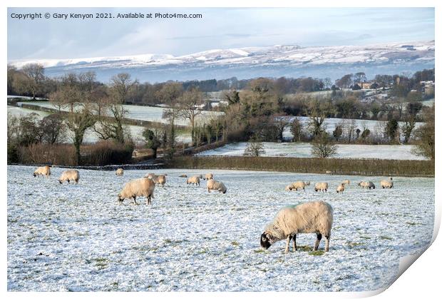 Winter Views from Downham Print by Gary Kenyon