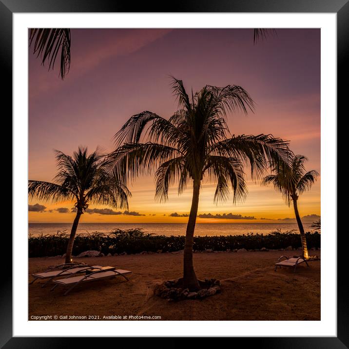 Caribbean Sunset  Framed Mounted Print by Gail Johnson