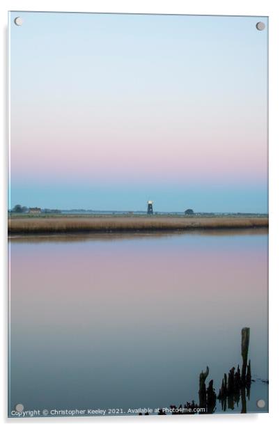 Berney Arms Windmill Acrylic by Christopher Keeley