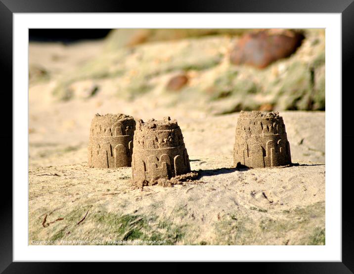 Sandcastles on Whitby Beach Framed Mounted Print by Fiona Williams