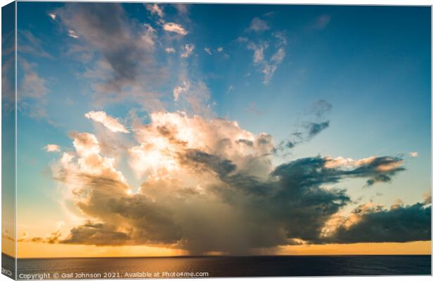 Sky cloud at sunset over the ocean  Canvas Print by Gail Johnson
