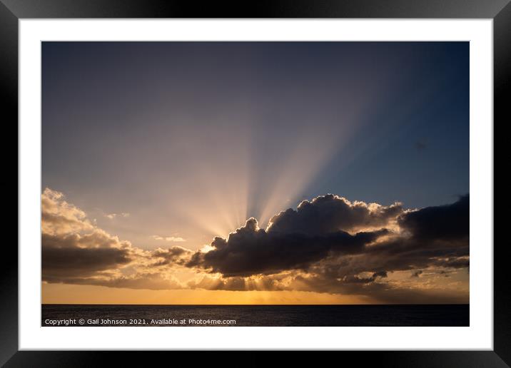 sunrays over the sea Framed Mounted Print by Gail Johnson