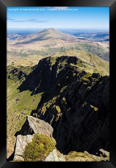 View from Y Lliwedd Snowdonia Framed Print by Pearl Bucknall