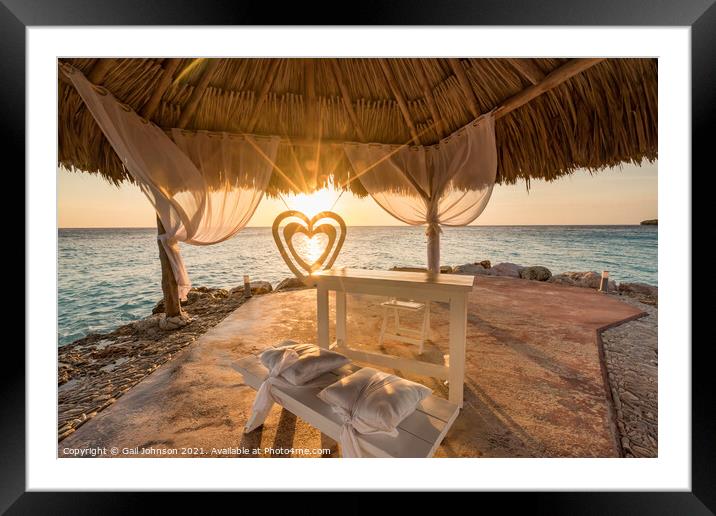 Love in the sunset Framed Mounted Print by Gail Johnson