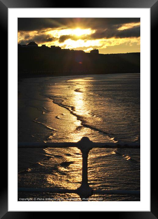 Sunset on Whitby Beach Framed Mounted Print by Fiona Williams