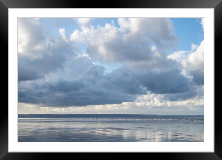 Big Moody sky at Saunton Beach Framed Mounted Print by Tony Twyman