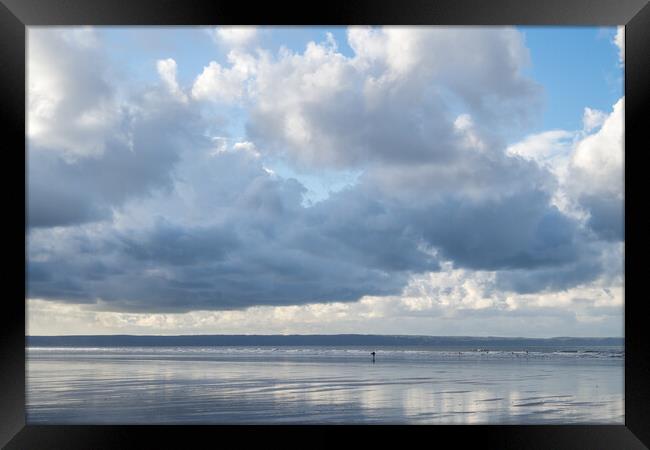 Big Moody sky at Saunton Beach Framed Print by Tony Twyman