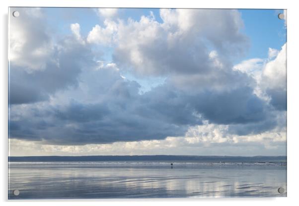 Big Moody sky at Saunton Beach Acrylic by Tony Twyman