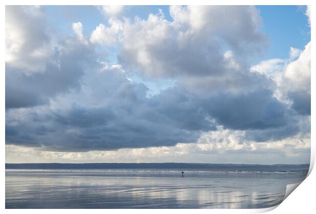 Big Moody sky at Saunton Beach Print by Tony Twyman