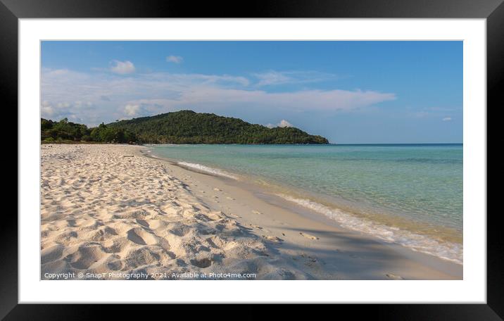 Deserted island beach at Sao Beach, on the tropica Framed Mounted Print by SnapT Photography