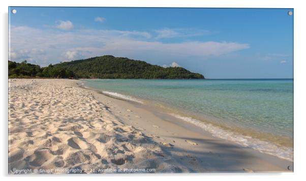 Deserted island beach at Sao Beach, on the tropica Acrylic by SnapT Photography