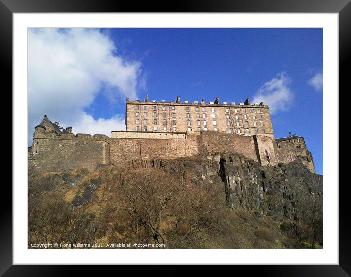 Edinburgh Castle on the hill Framed Mounted Print by Fiona Williams