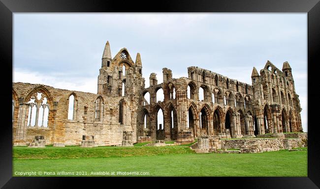 Whitby  Abbey ruins  Framed Print by Fiona Williams