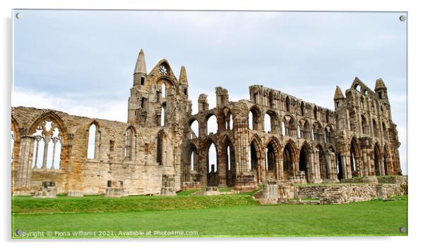 Whitby  Abbey ruins  Acrylic by Fiona Williams