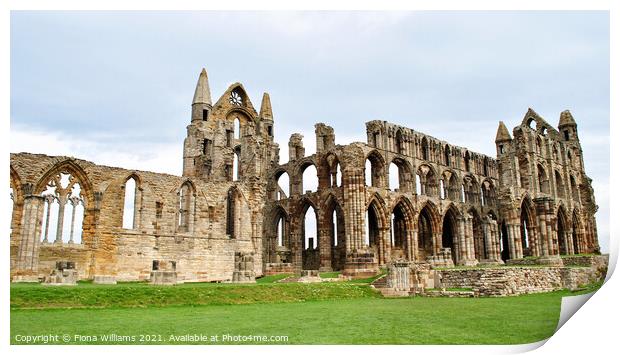 Whitby  Abbey ruins  Print by Fiona Williams