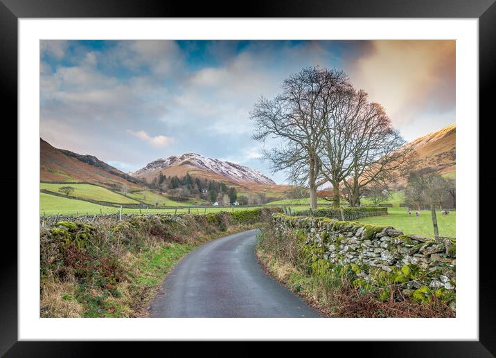 Grasmere country lane Framed Mounted Print by Jonathon barnett