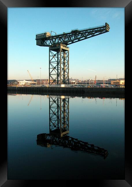 Clydeport crane at sunrise Framed Print by Fiona Williams