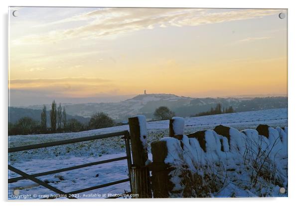 Farmland winter Acrylic by craig hopkins