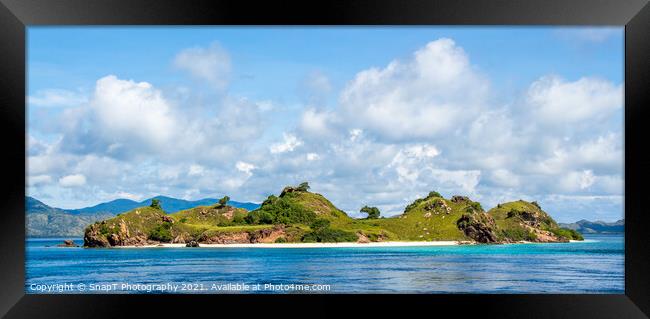 A tropical island in Komodo National Park near Rinca Island, Flores Framed Print by SnapT Photography