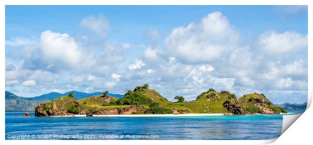 A tropical island in Komodo National Park near Rinca Island, Flores Print by SnapT Photography