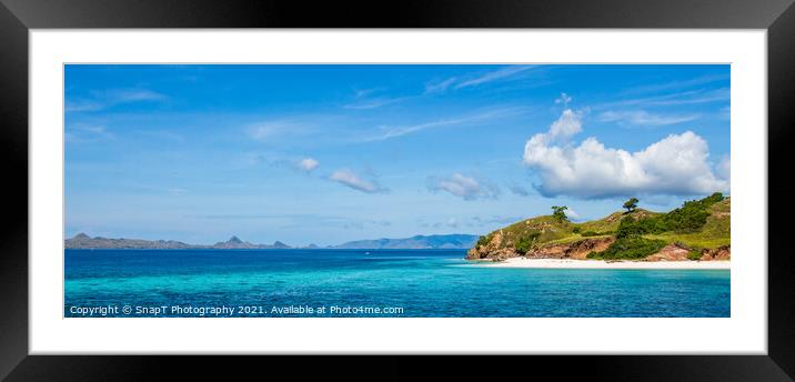 A coral reef and Manta Ray cleaning station off a tropical island, Flores Framed Mounted Print by SnapT Photography