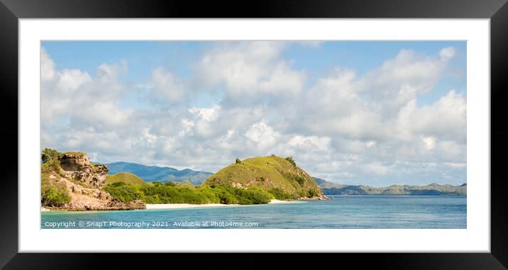A tropical island in Komodo National Park near Rinca Island, Flores Framed Mounted Print by SnapT Photography