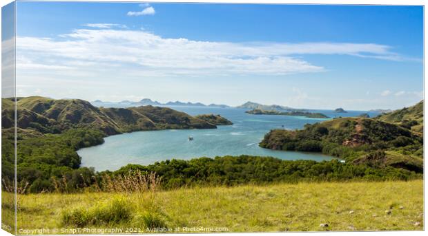 A landscape view over Komodo National Park from Rinca Island, Flores, Indonesia Canvas Print by SnapT Photography