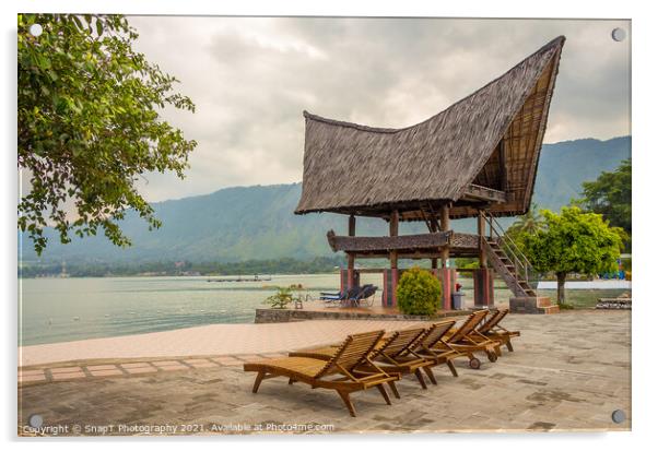A view from the shoreline of Lake Toba, North Sumatra, Indonesia Acrylic by SnapT Photography