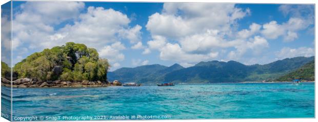 The blue turquoise waters off Palua Rengis, Tiomen Island, Malaysia Canvas Print by SnapT Photography