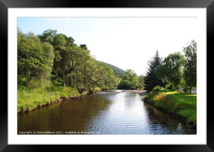 Down the Water at Ettrick valley Framed Mounted Print by Fiona Williams