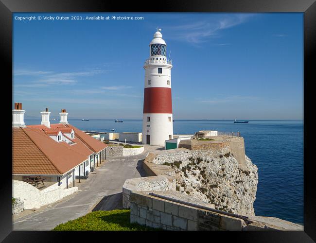 Europa Point lighthouse & cottages, Gibraltar Framed Print by Vicky Outen