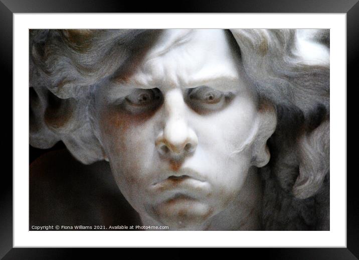 The Harpy Celaeno face close up Framed Mounted Print by Fiona Williams