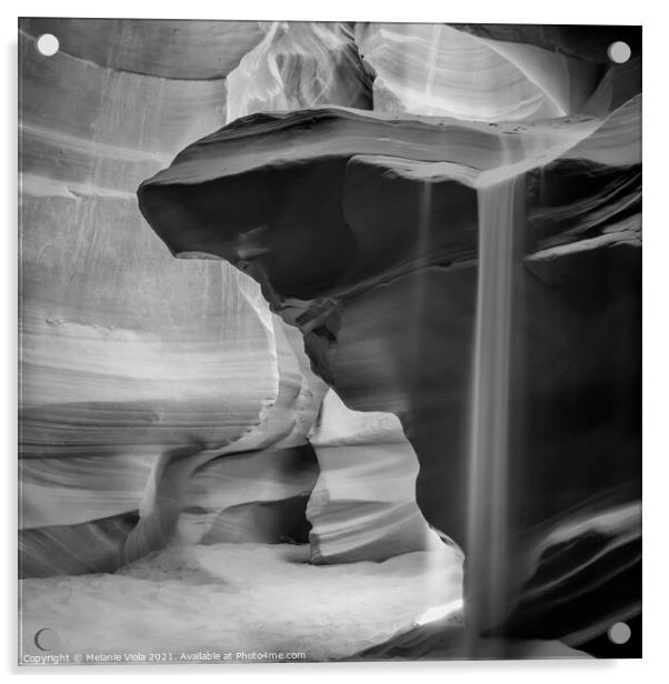ANTELOPE CANYON Pouring Sand | monochrome Acrylic by Melanie Viola