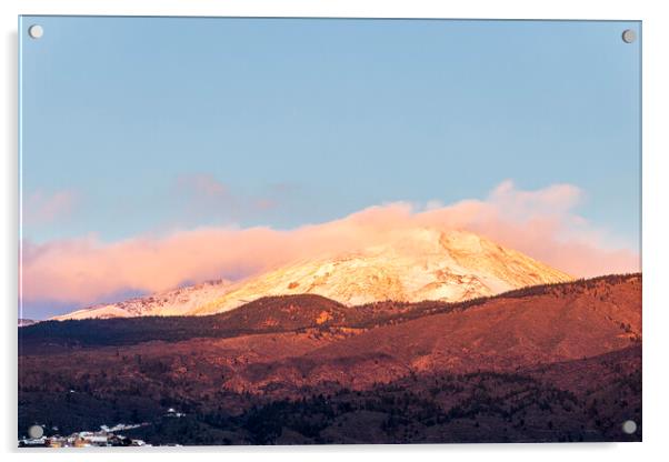 Snowcapped Teide at sunset Acrylic by Phil Crean