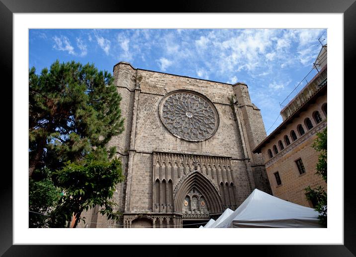 Basilica of Santa Maria del Pi in Barcelona Framed Mounted Print by Artur Bogacki