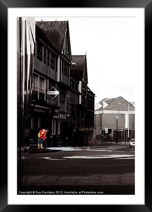 Man at work Swansea Framed Mounted Print by Dan Davidson