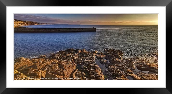 Sunset, Porthleven harbour Framed Mounted Print by Rika Hodgson