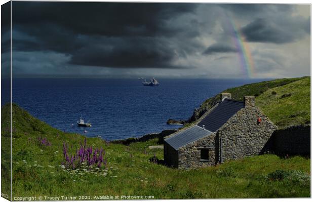 Rainbow over Pembrokeshire Canvas Print by Tracey Turner