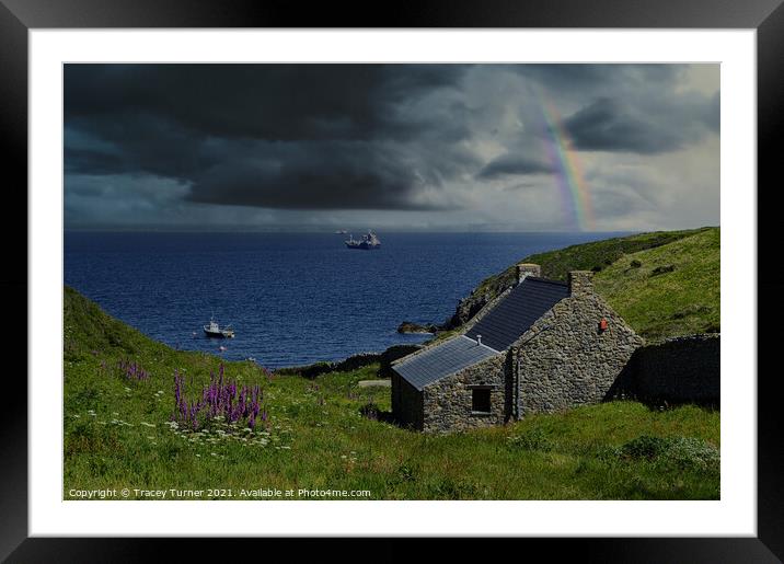 Rainbow over Pembrokeshire Framed Mounted Print by Tracey Turner