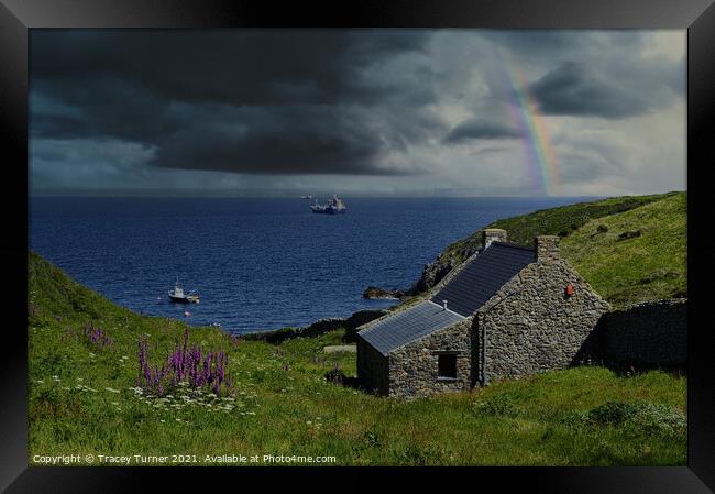 Rainbow over Pembrokeshire Framed Print by Tracey Turner