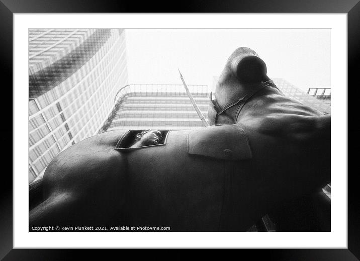 Canary Wharf. Centauro Bronze Statue by Igor Mitoraj Framed Mounted Print by Kevin Plunkett