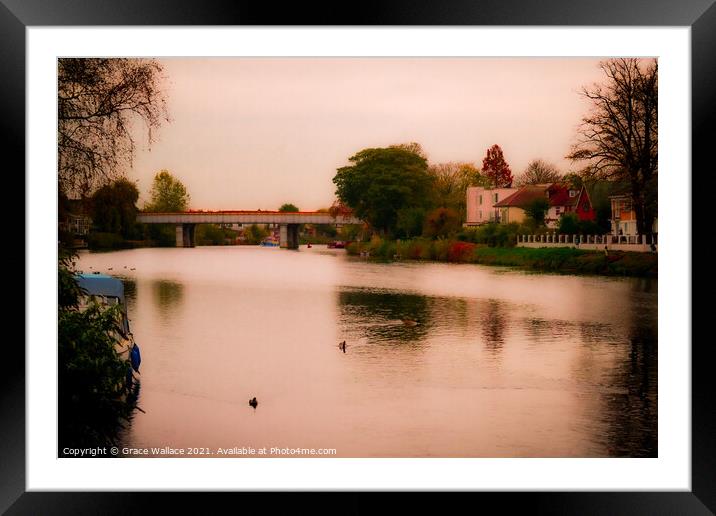 Misty River Framed Mounted Print by Grace Wallace