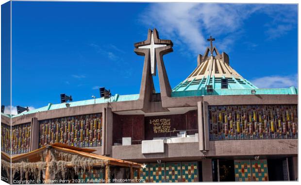 New Basilica Shrine of Guadalupe Christmas Creche Mexico City Me Canvas Print by William Perry