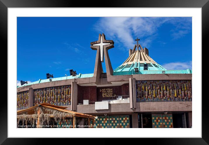 New Basilica Shrine of Guadalupe Christmas Creche Mexico City Me Framed Mounted Print by William Perry