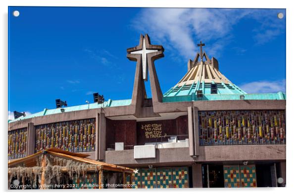 New Basilica Shrine of Guadalupe Christmas Creche Mexico City Me Acrylic by William Perry