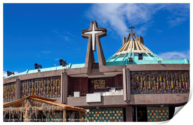 New Basilica Shrine of Guadalupe Christmas Creche Mexico City Me Print by William Perry