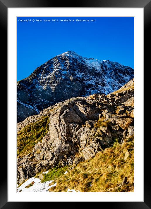 Ascent to Snowdon. Framed Mounted Print by Peter Jones