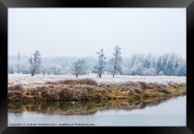 Winter River Landscape Framed Print by Graham Prentice