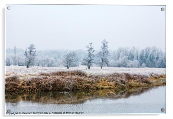 Winter River Landscape Acrylic by Graham Prentice